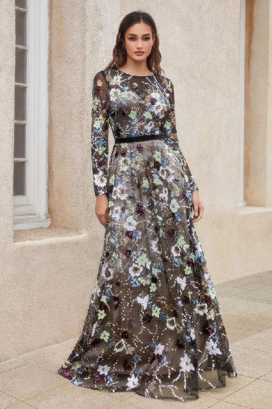 Act Fast – Limited Time Savings!Andrea & Leo A1166 Floral Print Long Sleeve Formal Dress Act Fast – Limited Time Savings!Andrea & Leo A1166 Floral Print Long Sleeve Formal Dress