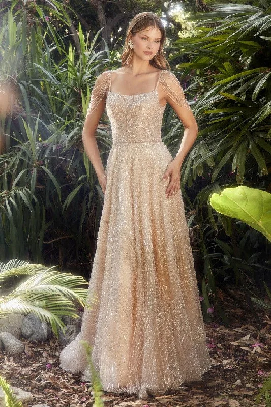 Score Huge Discounts Today!Andrea & Leo A1112 Beaded Sleeve A Line Gown