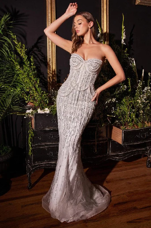 Must-Have Deals Inside!Andrea & Leo A1184 Strapless Pearl Mermaid Prom Gown