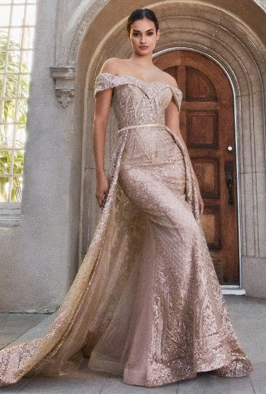 Buy More, Pay Less!Andrea & Leo A1200 Off Shoulder with Overskirt Lace Gown