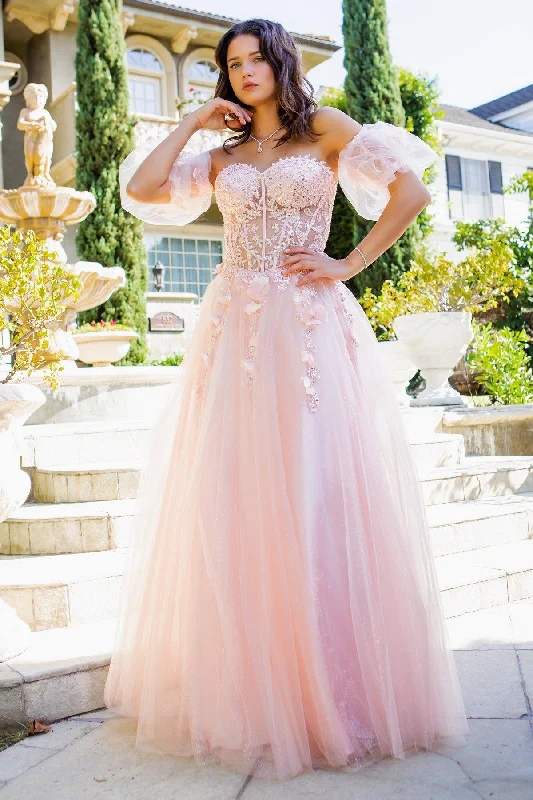 Unlock Huge Savings Now!Cinderella Couture CC8042J Strapless A Line Glittered Tulle Gown