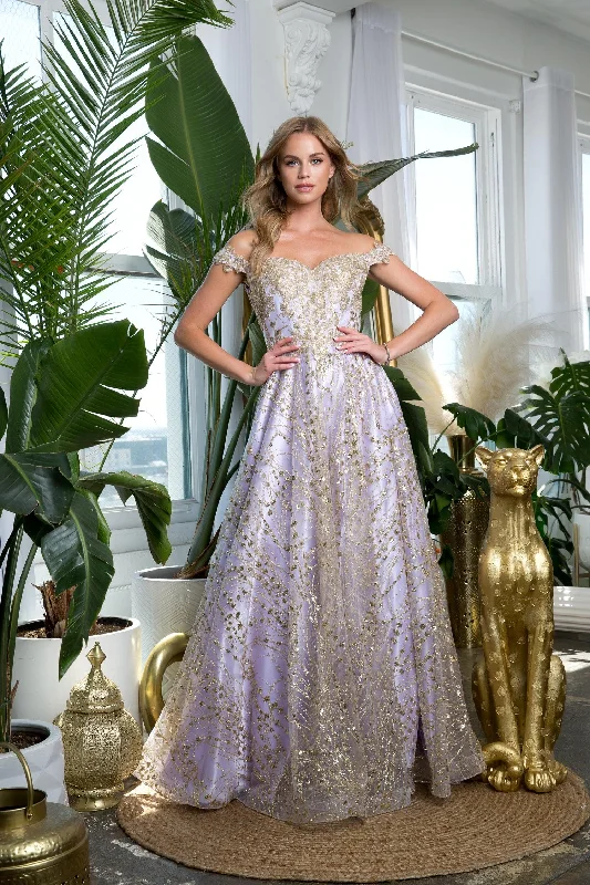 Hurry, Sale Ends Soon!Eva Fashion 5245 Prom Long Off Shoulder Glitter Ball Gown