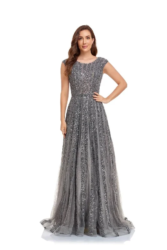 Time to Save Big!High Couture NR2228 Prom Long Cap Sleeve A Line Ball Gown