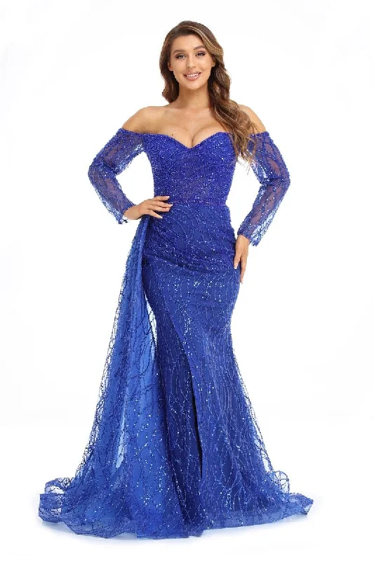 Exclusive Savings This Week!High Couture NR2245 Prom Long Off Shoulder Formal Dress