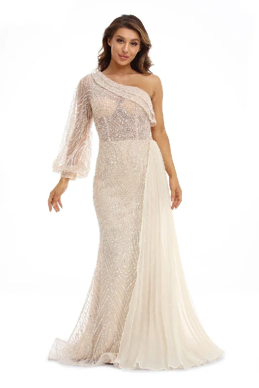 Buy More, Save More!High Couture NR2248 Long Formal One Shoulder Prom Dress