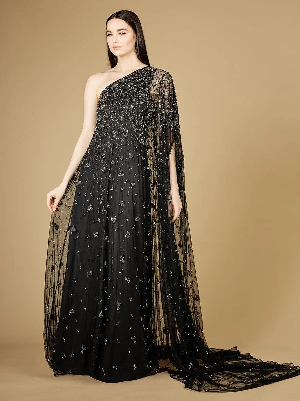Limited Deals, Unlimited Savings!Lara Dresses 29172 Cape Sleeve Long Evening Gown