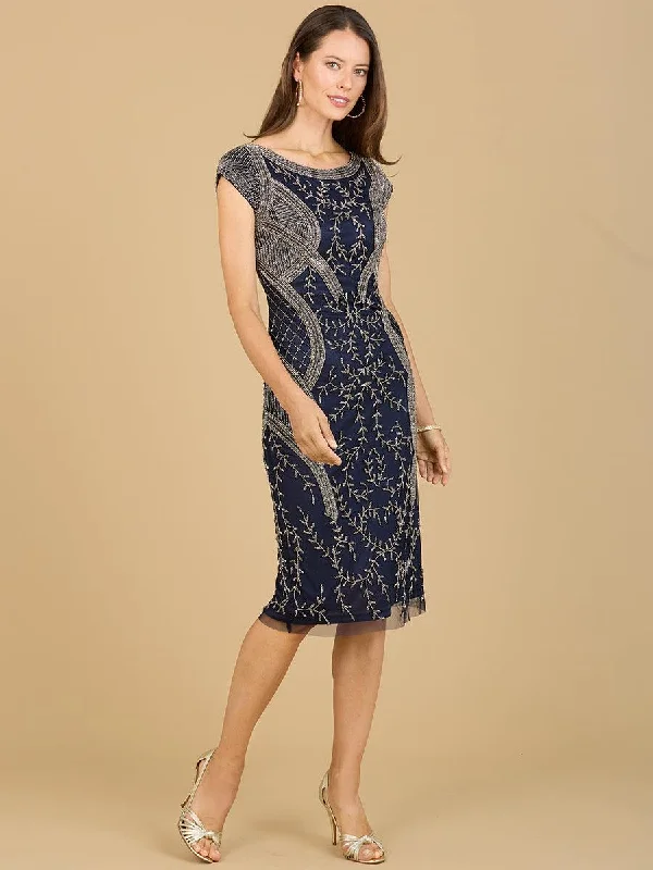 Save Like Never Before!Lara Dresses 29174 Cap Sleeve Midi Cocktail Dress