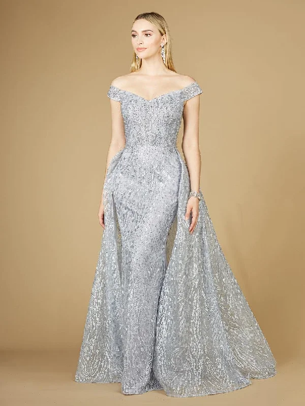 Best Offers of the Month!Lara Dresses 29205 Long Off Shoulder Overskirt Prom Dress