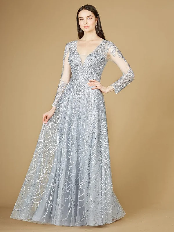 One Click Away from Big Savings!Lara Dresses 29206 Long Sheer Sleeve Evening Gown