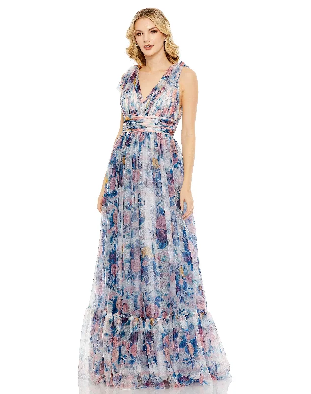 Special Discounts Inside!Mac Duggal 11332 Long Sleeveless Formal Floral Dress