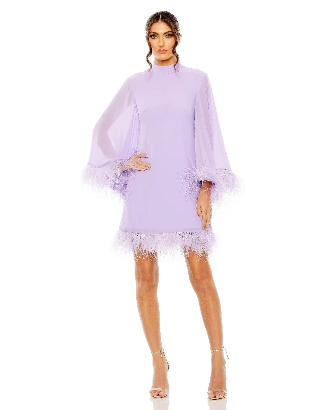 Exclusive Deals Just for You!Mac Duggal 11439 Long Sleeve Chiffon Cocktail Dress