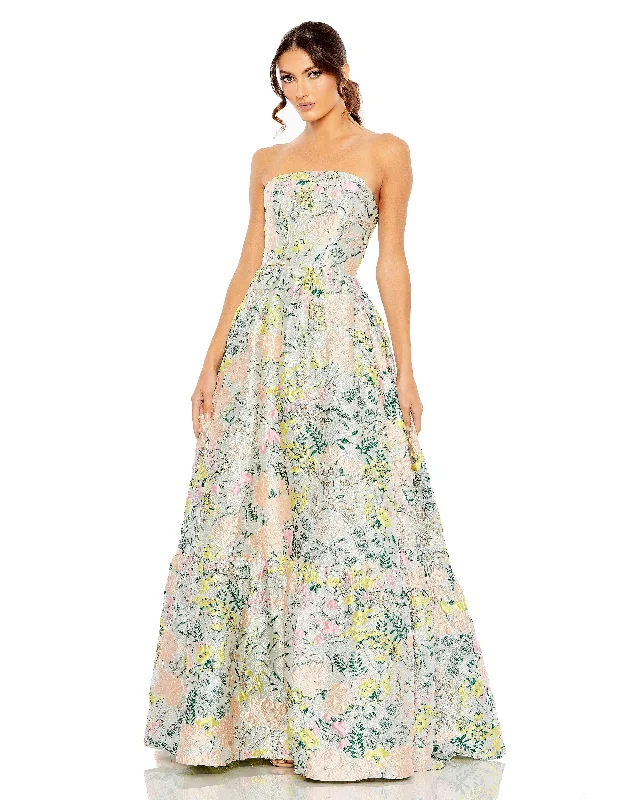 Great Deals, Just for You!Mac Duggal 11604 Long Strapless Formal Floral Dress