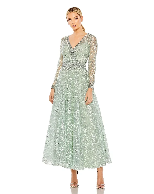 Flash Deals – Act Quickly!Mac Duggal 20366 Long Sleeve Formal Beaded Dress