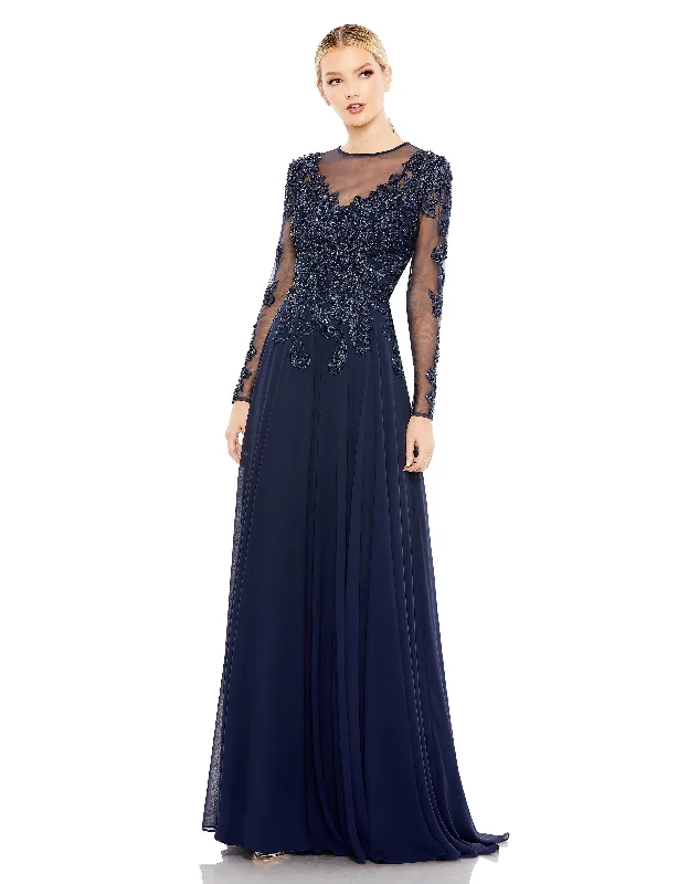 Get It Before It’s Gone!Mac Duggal 20385 Long Sleeve Formal Chiffon Dress