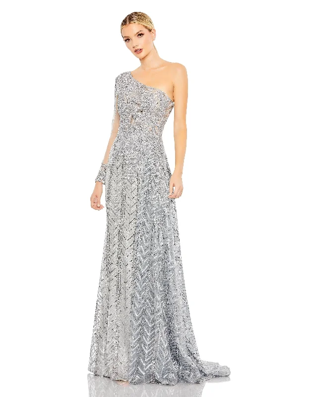 Enjoy Huge Discounts Now!Mac Duggal 20401 Long Formal Beaded Lace Dress
