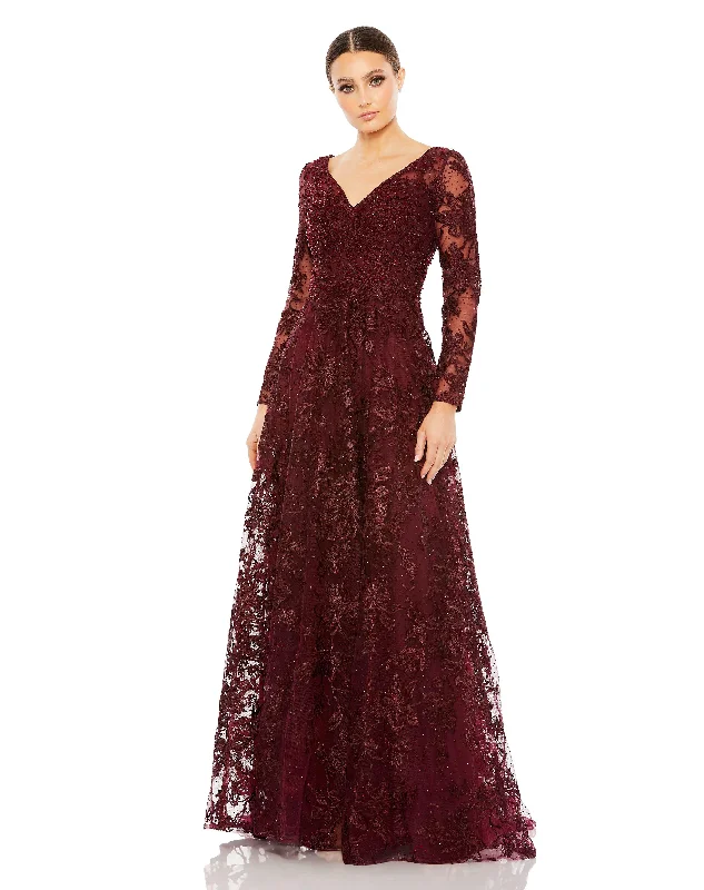Buy One, Get One Free!Mac Duggal 20409 Long Sleeve Formal Lace Dress