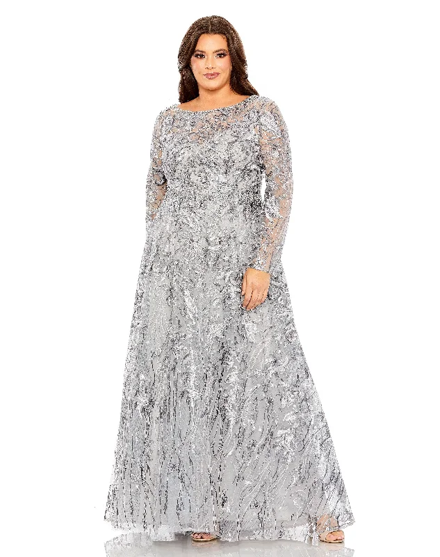 Incredible Savings Inside!Mac Duggal 20468 Fabulouss Plus Size Long Sleeve Dress