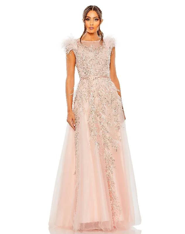 Steals and Deals Await!Mac Duggal 20520 Long Cap Sleeve Formal Dress