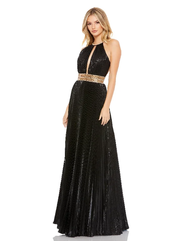 Your Exclusive Offer Awaits!Mac Duggal 30722 Prom Long Halter Formal Dress