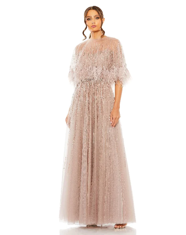 Savings You Can’t Ignore!Mac Duggal 42098 Long Mother of the Bride Cape Dress