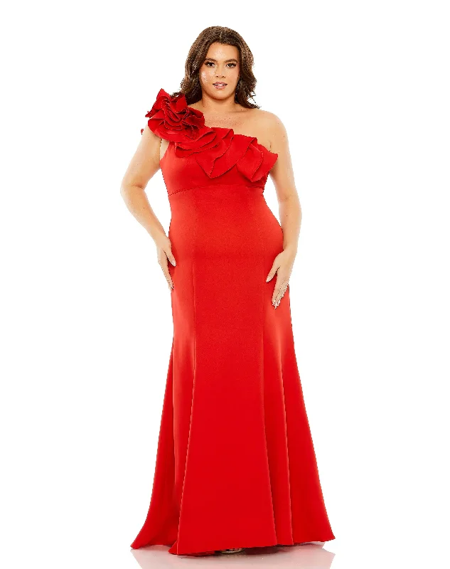 Limited Time Offer!Mac Duggal 49707 Fabulouss Long One Shoulder Plus Size Dress
