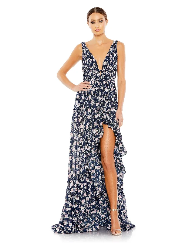 Seasonal Sale – Shop Now!Mac Duggal 50659 High Low Floral Chiffon Formal Dress