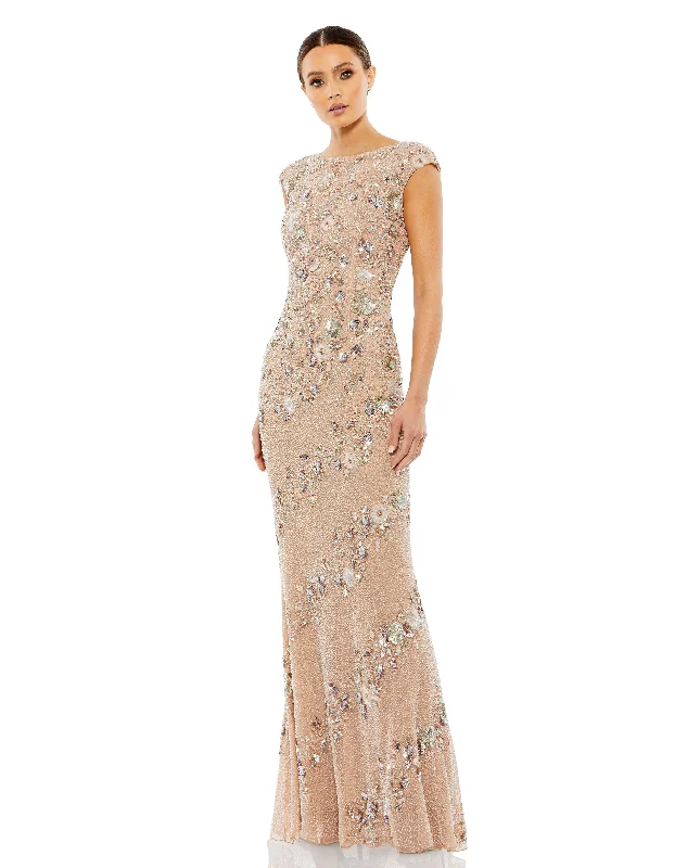 Your Chance to Save is Now!Mac Duggal 5500 Long Cap Sleeve Fitted Formal Dress