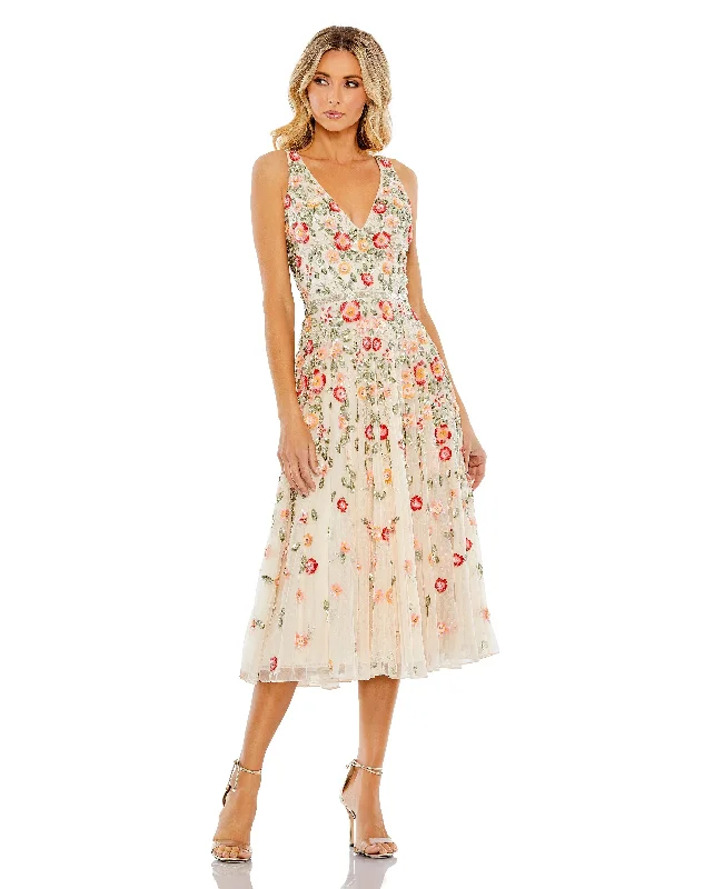 Get the Best for Less!Mac Duggal 5527 Short Sleeveless Cocktail Tea Length Dress
