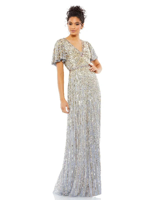 Don’t Wait – Shop Today!Mac Duggal 5538 Beaded Short Sleeve Formal Long Gown