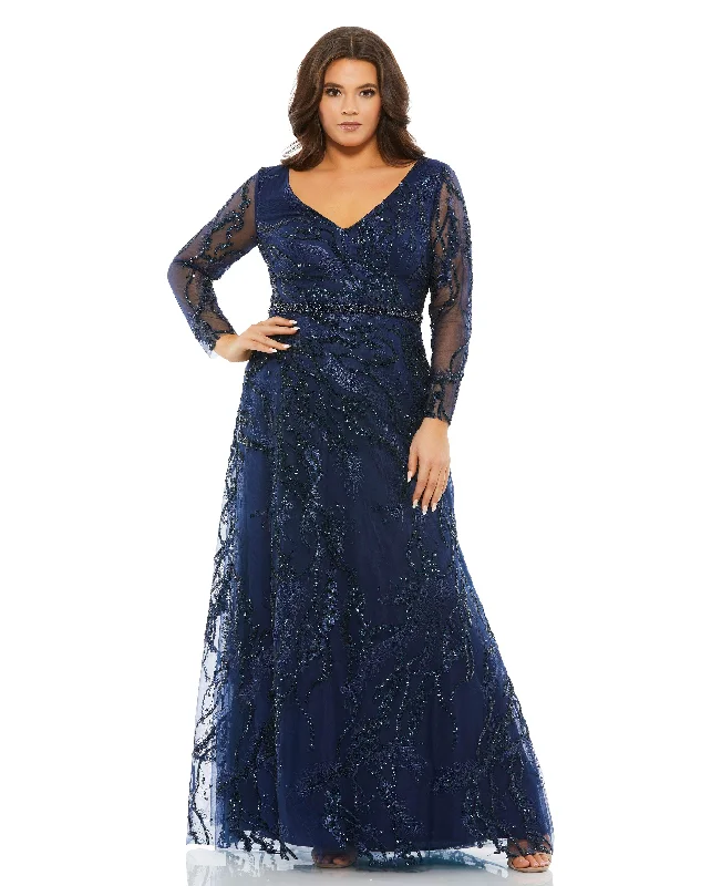 Biggest Sale of the Season!Mac Duggal 67922 Fabulouss Long Sleeve Formal Plus Size Dress Biggest Sale of the Season!Mac Duggal 67922 Fabulouss Long Sleeve Formal Plus Size Dress