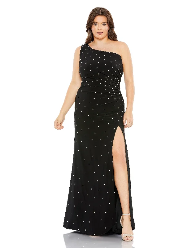 Limited Stock Available!Mac Duggal 68130 Fabulouss Long One Shoulder Plus Size Dress Limited Stock Available!Mac Duggal 68130 Fabulouss Long One Shoulder Plus Size Dress