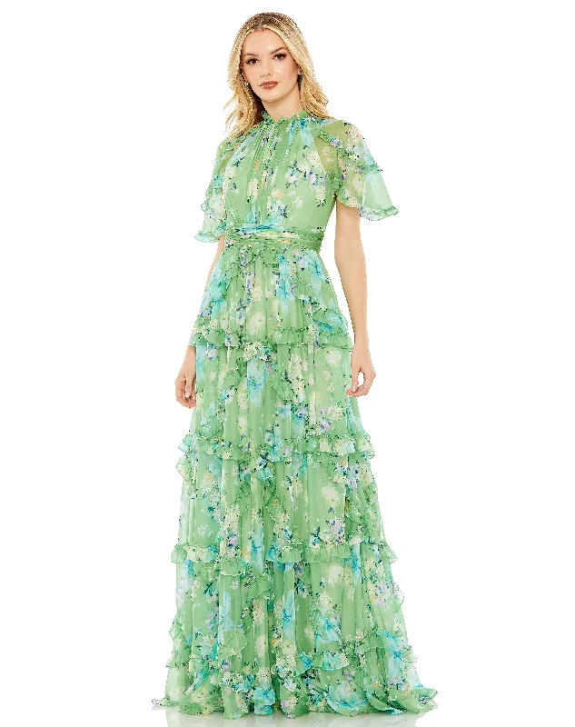 Your Discount is Waiting!Mac Duggal 68216 Long Formal Floral Chiffon Dress
