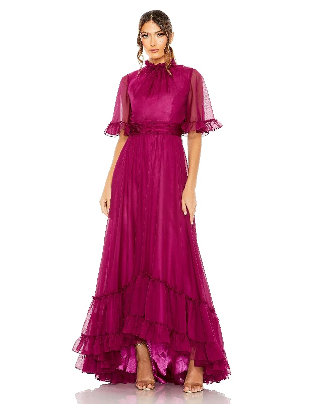 Shop the Hottest Deals!Mac Duggal 68229 High Low Short Sleeve Formal Dress