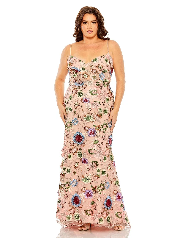 Save Up to 50% Off!Mac Duggal 68531 Fabulouss Long Floral Plus Size Dress