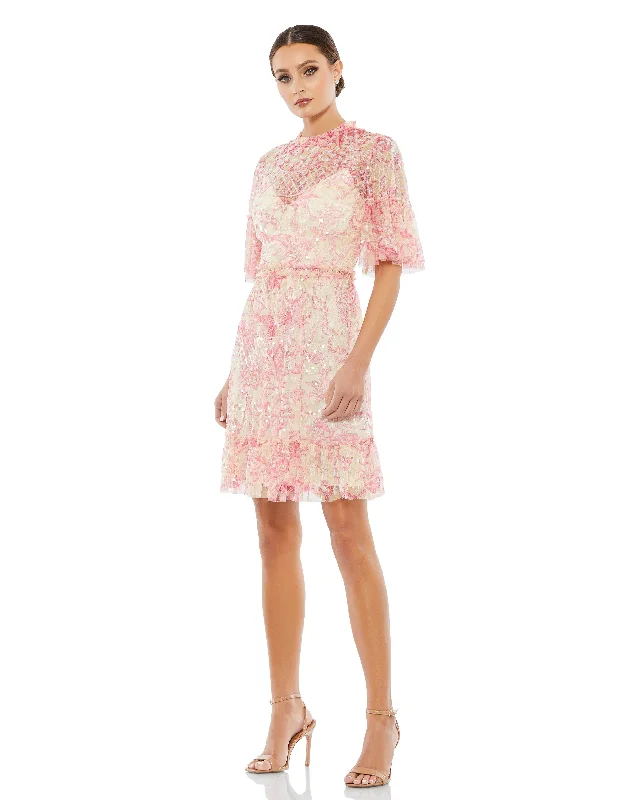 Your Wallet Will Thank You!Mac Duggal 9148 Floral Print Short Cocktail Dress