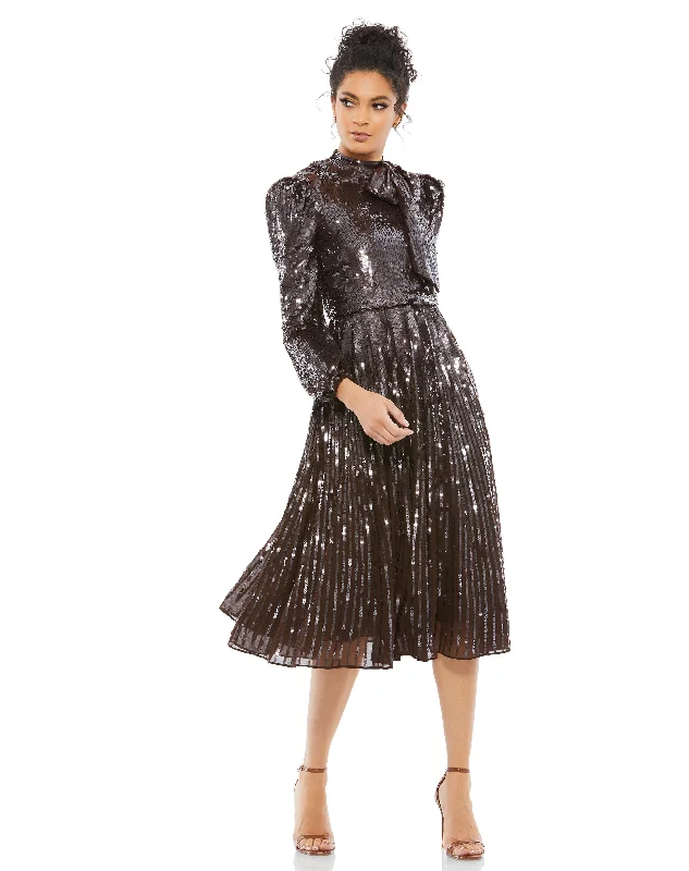 The Best Offers Are Here!Mac Duggal 93642 Long Sleeve Tea Length Formal Dress