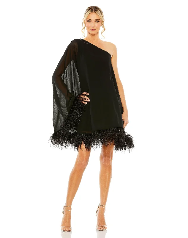 Unbeatable Prices!Mac Duggal 11623 Short One Shoulder Cocktail Dress