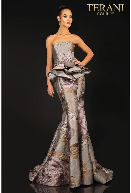 Incredible Savings Inside!Terani Couture 2011E2097 Long Formal Printed Dress Sale