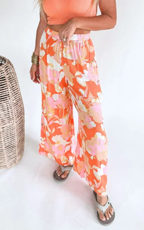 Flash Deals – Act Quickly!Bright Floral Wide Leg Palazzo Pants