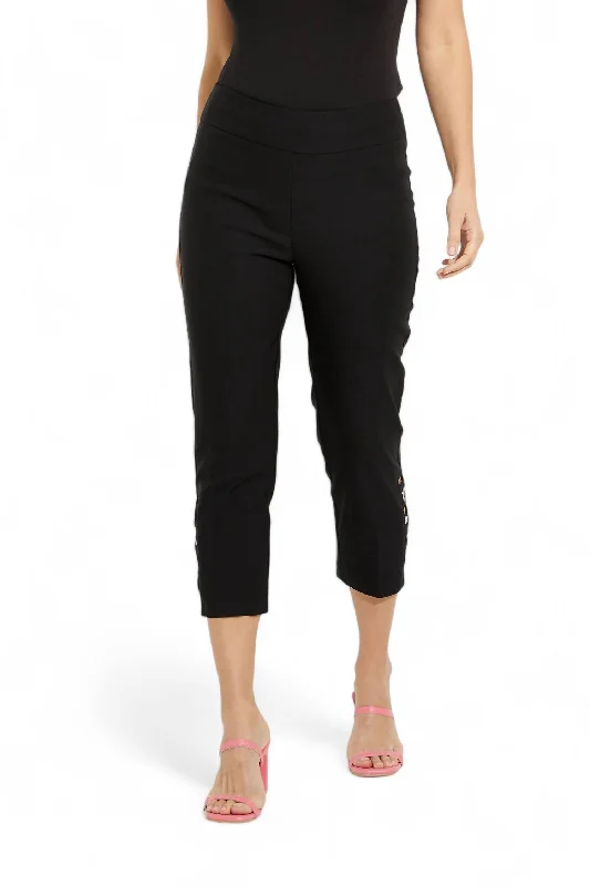Score Big Savings Today!Capri Pants With Grommets In Black