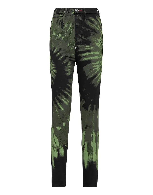 Buy More, Save More!Denim Super High Waist Jegging Tie dye