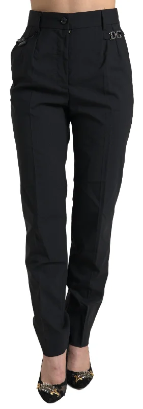 Price Drop Alert!Dolce & Gabbana Elegant High-Waist Tape Wool Women's Pants