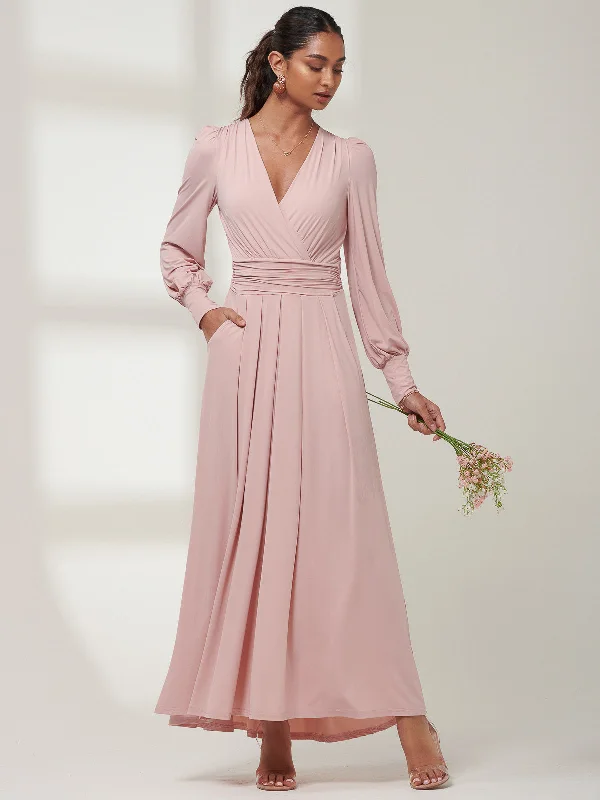 Score Big Savings Today!Giulia Long Sleeve Maxi Dress, Dusty Pink