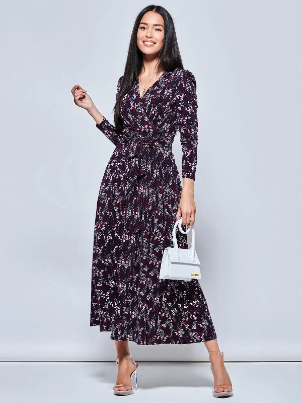 Save Like Never Before!Greyson Long Sleeve Maxi Dress, Navy Daisy