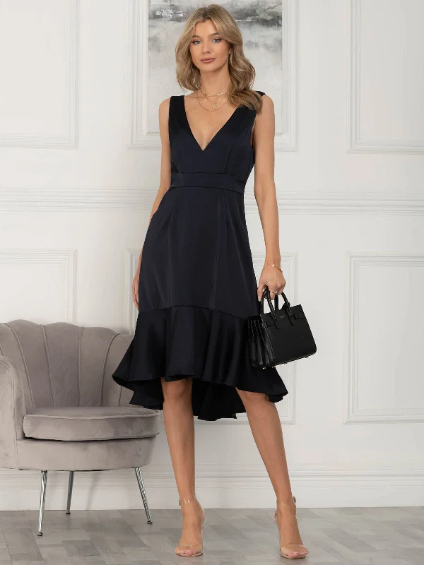 Get More for Less!Jolie Moi Annabeth V Neck Flare Dress, Navy