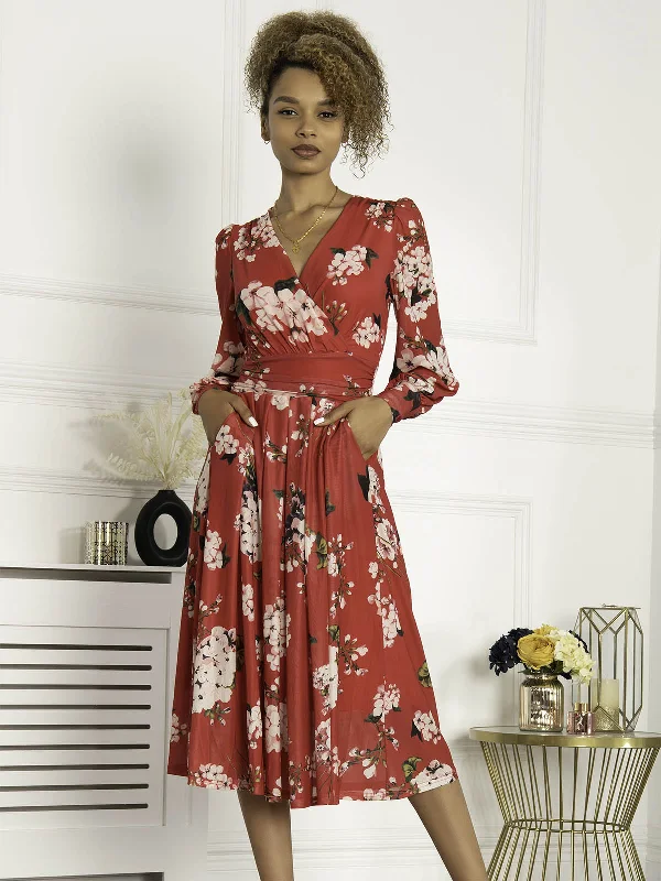 Biggest Sale of the Season!Jolie Moi Jasmine Long Sleeve Mesh Dress, Cerise