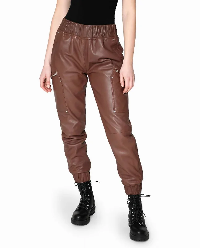 Enjoy Huge Discounts Now!Leather Space Jogger In Brown