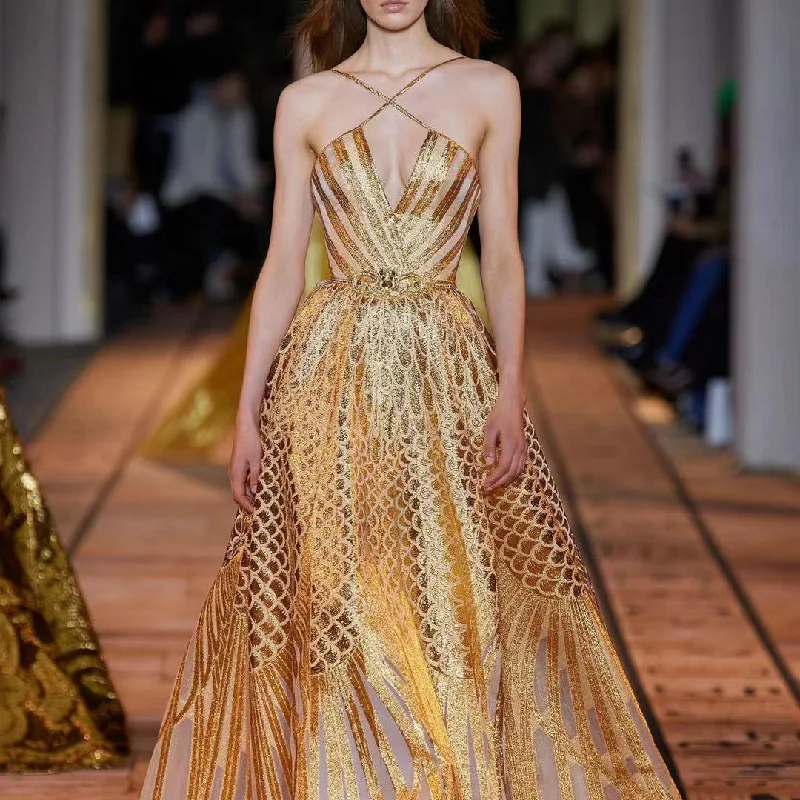 Shop Before It’s Gone!LF304 High Quality V Neck Cross Spaghetti Straps Sequin Elegant Gowns Women Gold Long Evening Dress Shop Before It’s Gone!LF304 High Quality V Neck Cross Spaghetti Straps Sequin Elegant Gowns Women Gold Long Evening Dress