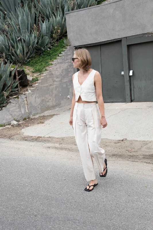 One Click Away from Big Savings!LINEN BLEND STRAIGHT LEG PANT