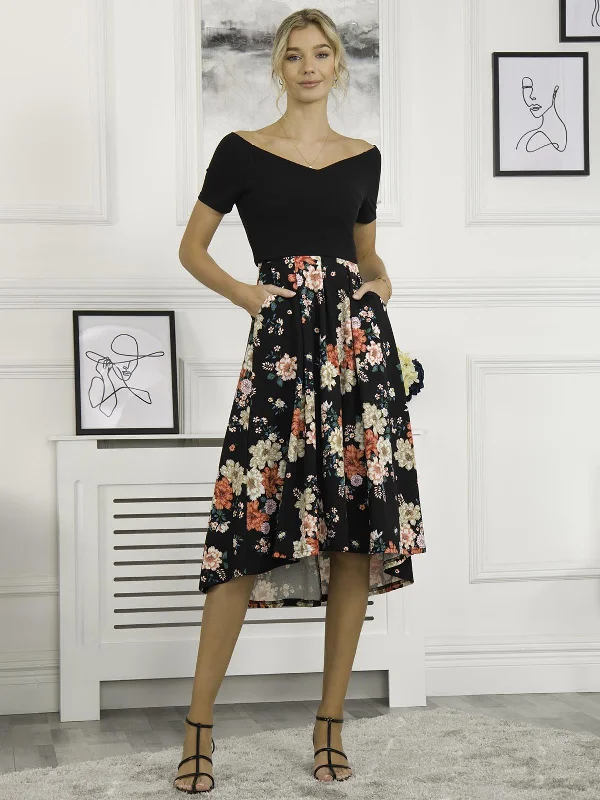 Instant Savings Await!Mabry Contrast 2in1 Dress, Black Multi